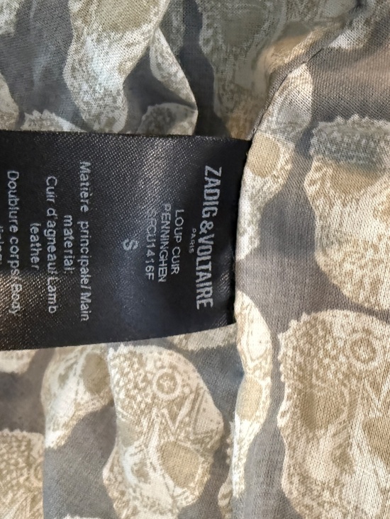 Zadig & Voltaire Black Leather Biker Jacket with Signature Skull/Graphic Back (S - Picture 4 of 4